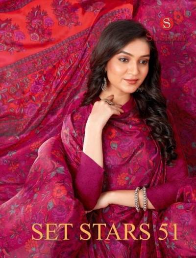 SET STARS 51 BY SUSHMA CRAPE SAREE WHOLESALER IN INDIA